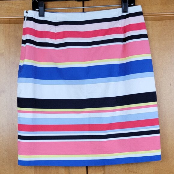 Talbots Cotton Blend Multicolor Striped Pencil Skirt - 10 - Picture 2 of 6